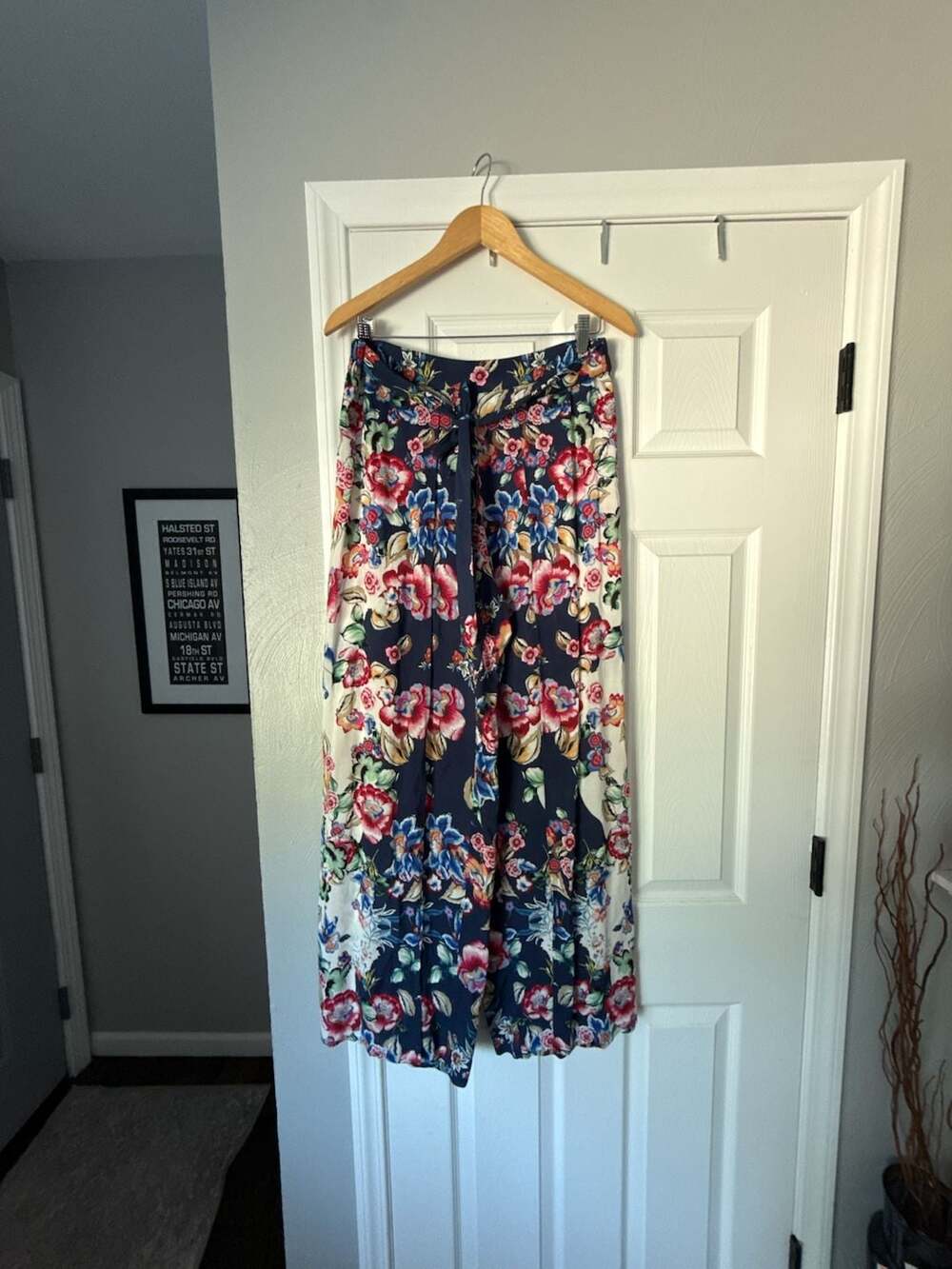Johnny Was Maya Floral Print Viscose Wide-Leg Wrap Pants